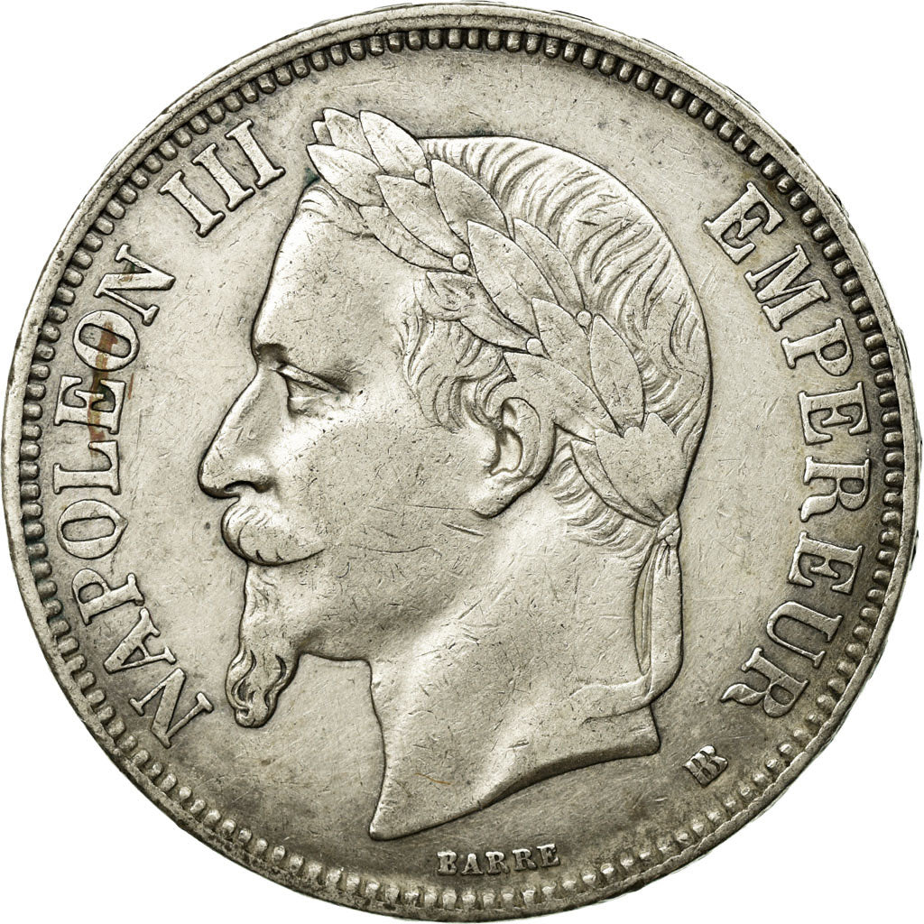 Coin, France, Napoléon III, 5 Francs, 1869, Strasbourg, EF(40-45), Silver
