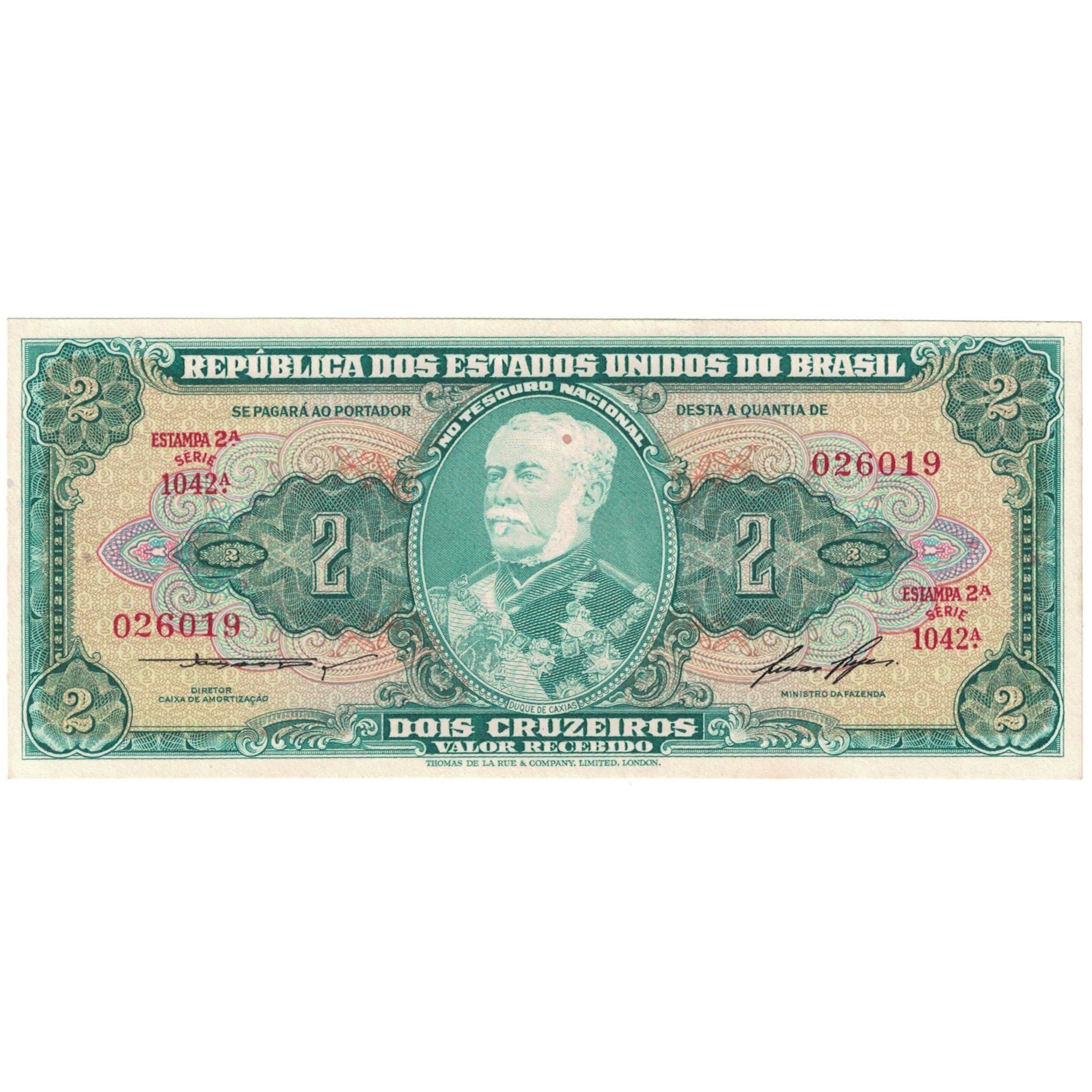 Banknote, Brazil, 2 Cruzeiros, Undated (1956-58), KM:157Ab, EF(40-45)