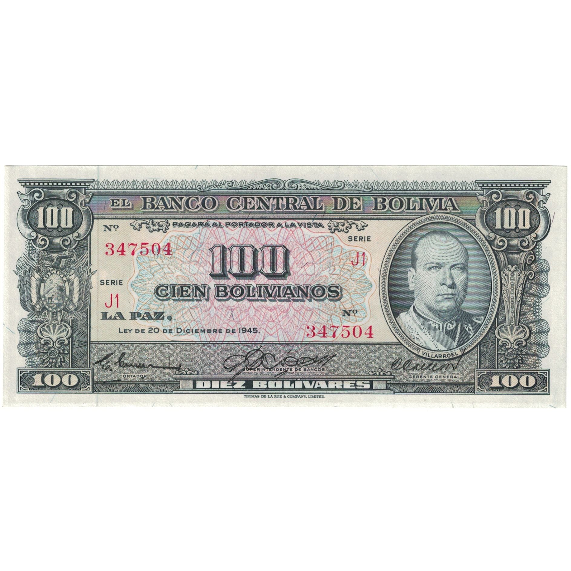 Billet, Bolivie, 100 Bolivianos, 1945, 1945-12-20, KM:147, NEUF
