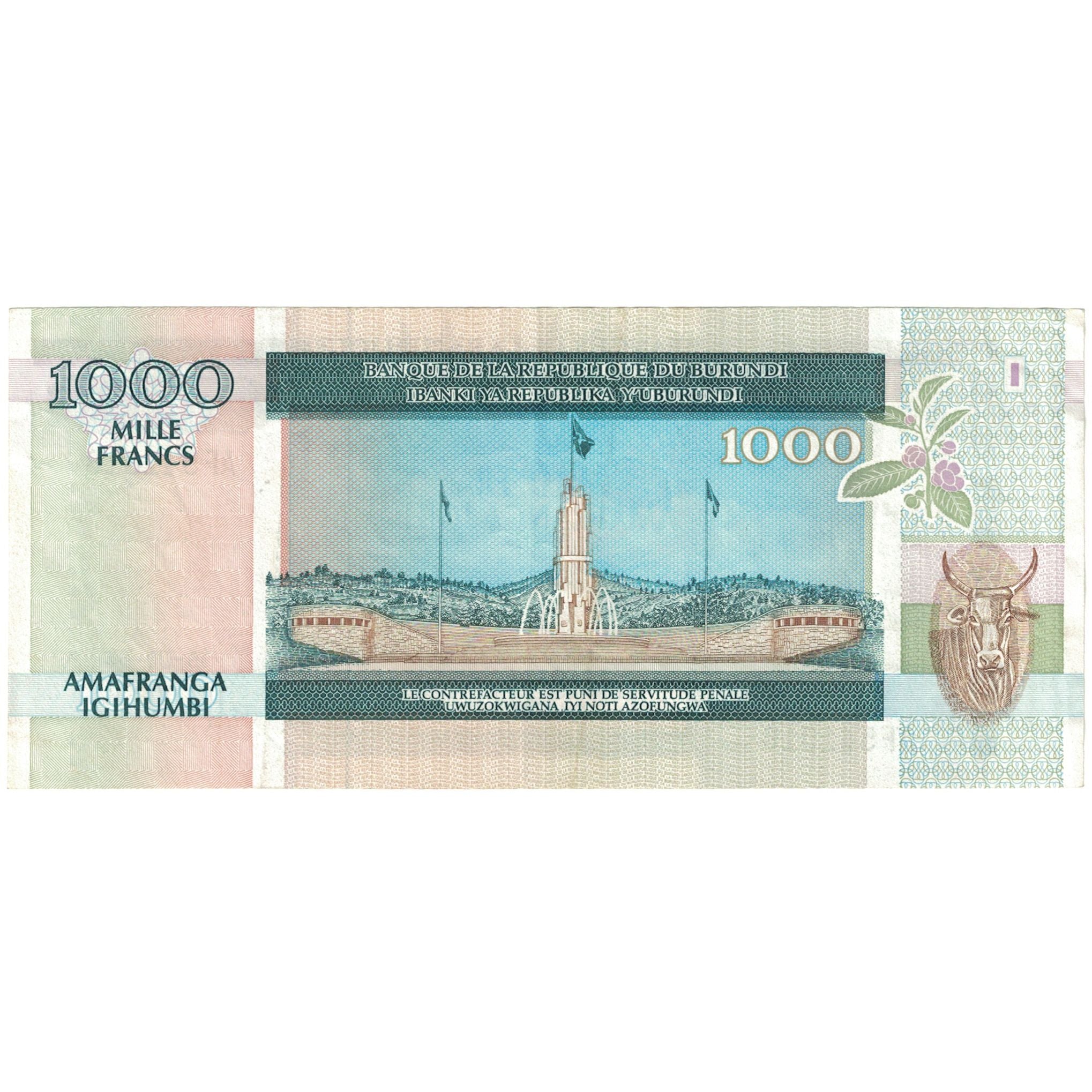 Geldschein, Burundi, 1000 Francs, 1994, 1994-05-19, KM:39a, VZ