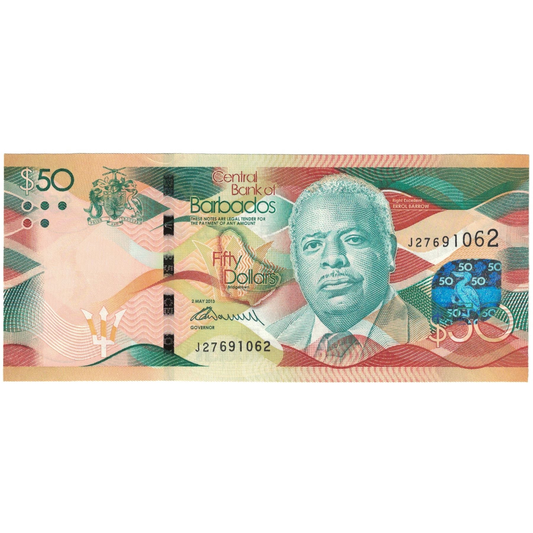 Billete, 50 Dollars, 2013, Barbados, 2013-05-02, KM:77, EBC
