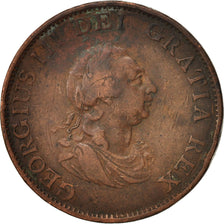 Great Britain, George III, 1/2 Penny, 1799, EF(40-45), Copper, KM:647