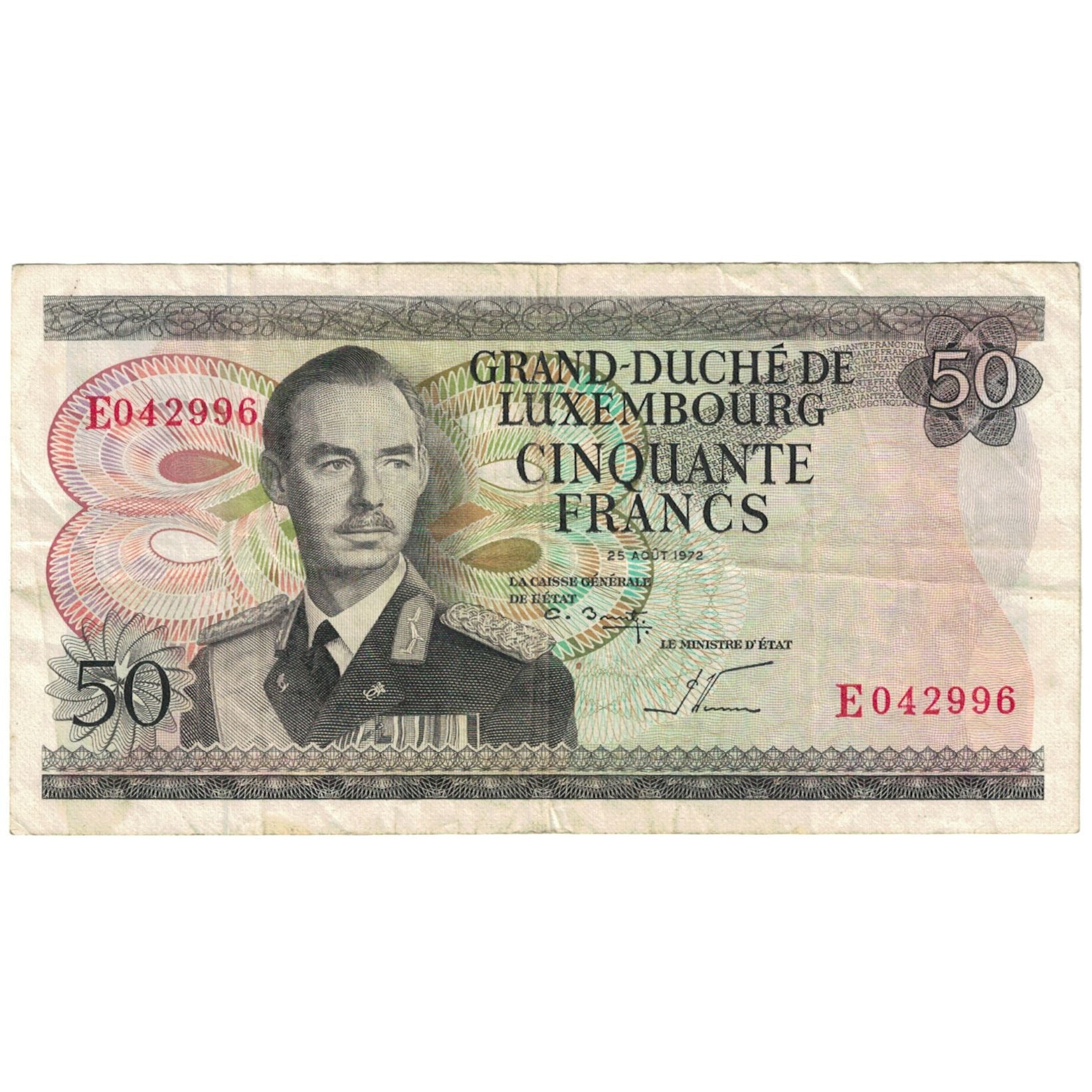 Banknote, Luxembourg, 50 Francs, 1972, 1972-08-25, KM:55b, VF(20-25)