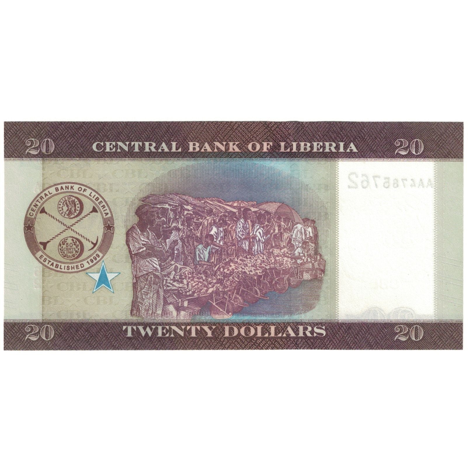Billet, Libéria, 20 Dollars, 2016, 2016, NEUF