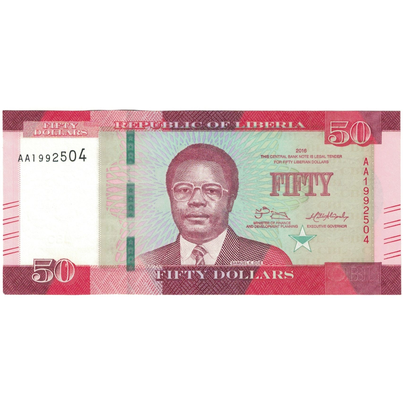 Billet, Libéria, 50 Dollars, 2016, NEUF