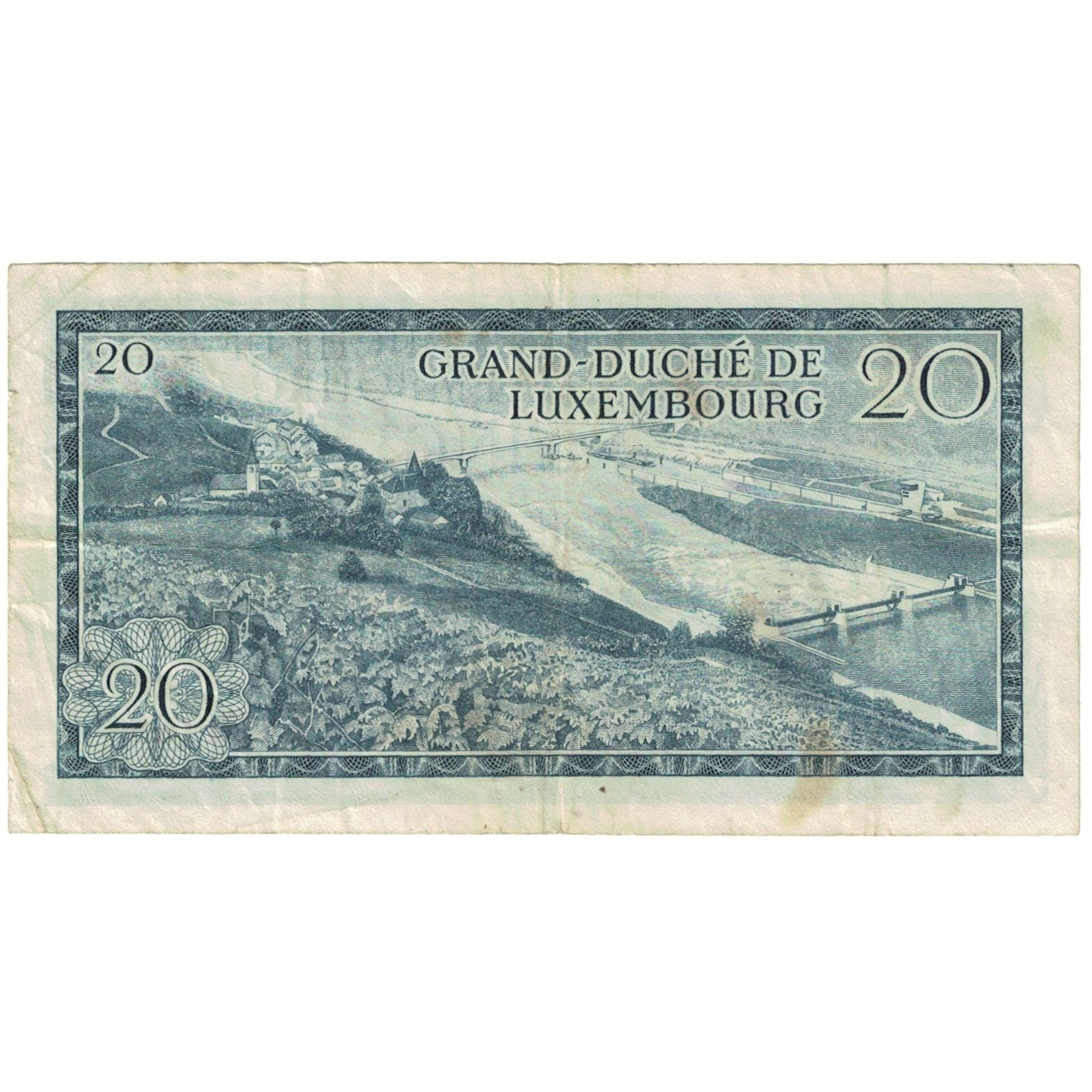 Banknote, Luxembourg, 20 Francs, 1966, 1966-03-07, KM:54a, VF(20-25)