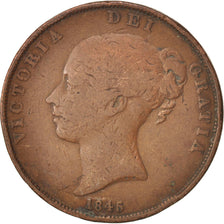 Great Britain, Victoria, Penny, 1845, VF(20-25), Copper, KM:739