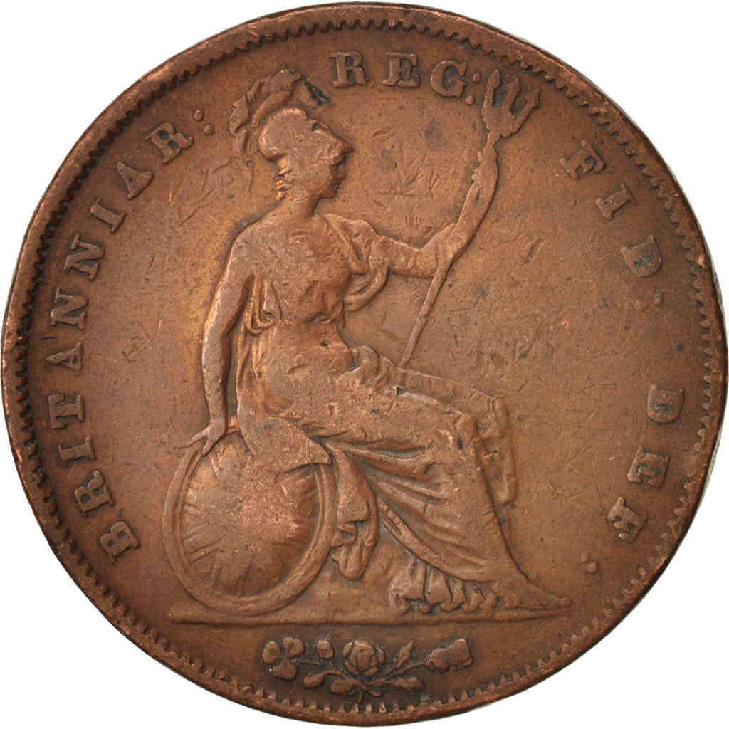 Great Britain, Victoria, Penny, 1845, VF(20-25), Copper, KM:739