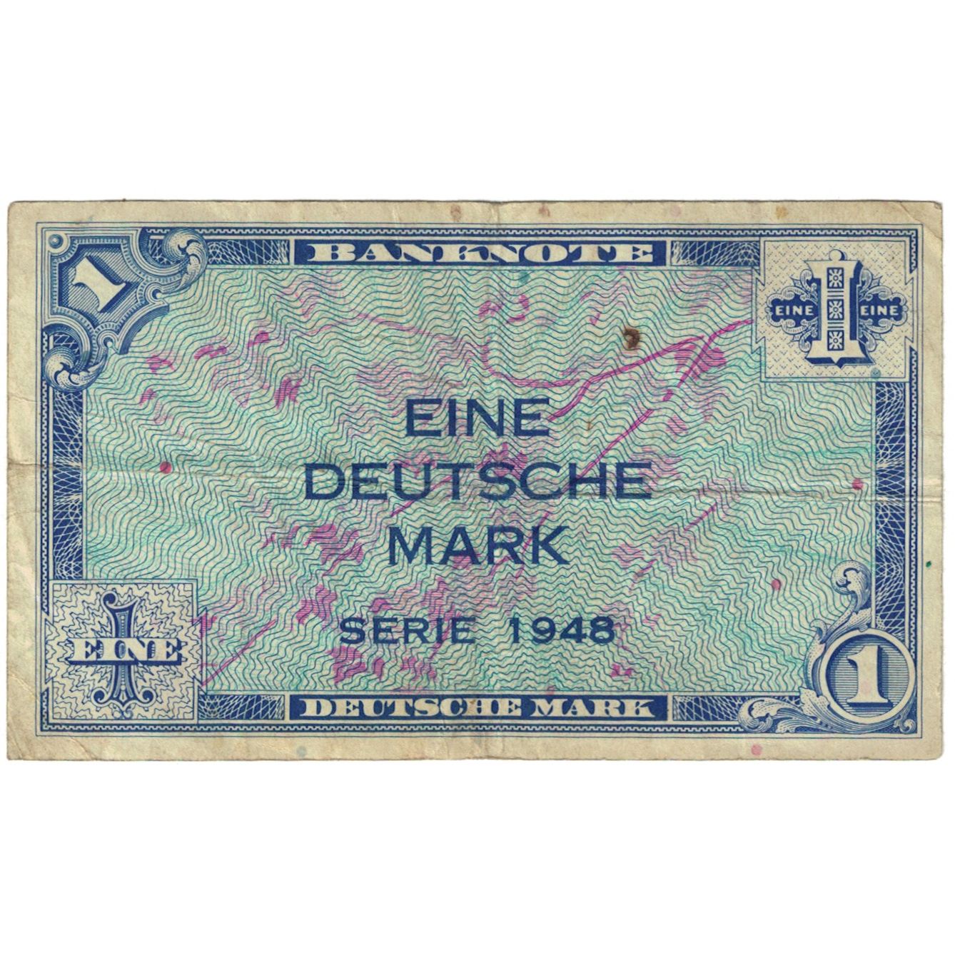 Banknote, GERMANY - FEDERAL REPUBLIC, 1 Deutsche Mark, 1948, KM:2a, VF(20-25)