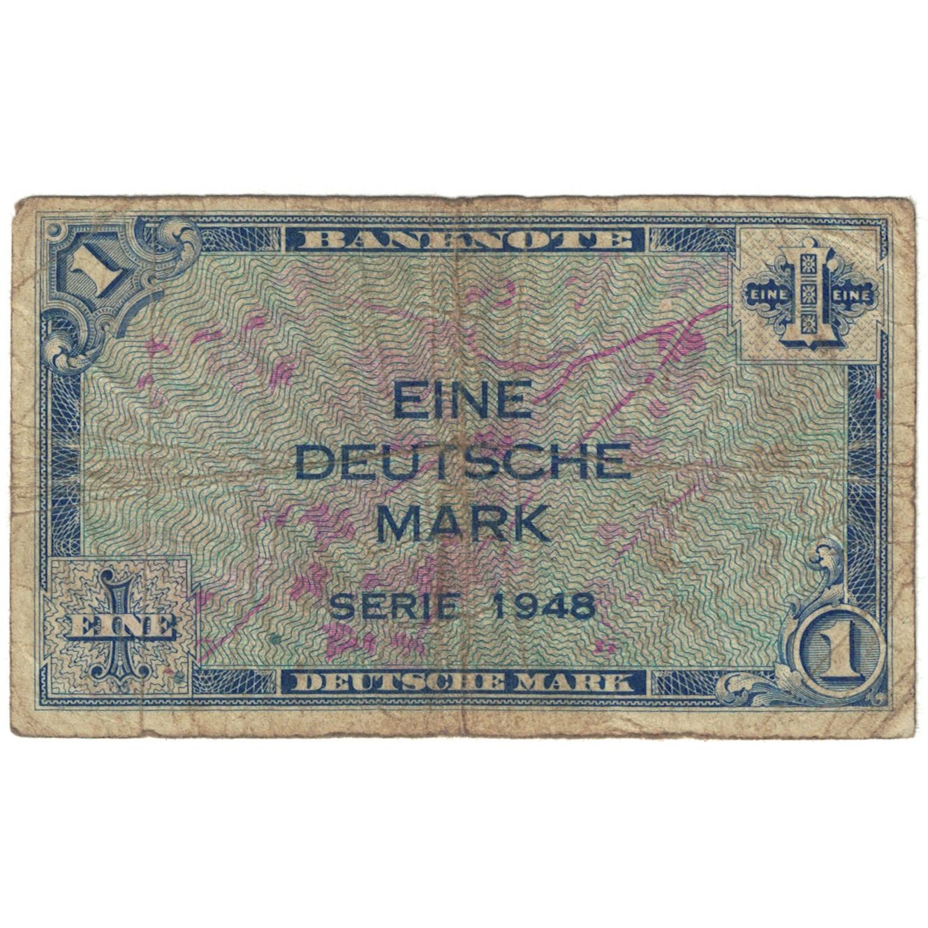 Banknote, GERMANY - FEDERAL REPUBLIC, 1 Deutsche Mark, 1948, KM:2a, VG(8-10)