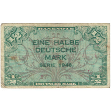 Banknote, GERMANY - FEDERAL REPUBLIC, 1/2 Deutsche Mark, 1948, KM:1a, VG(8-10)