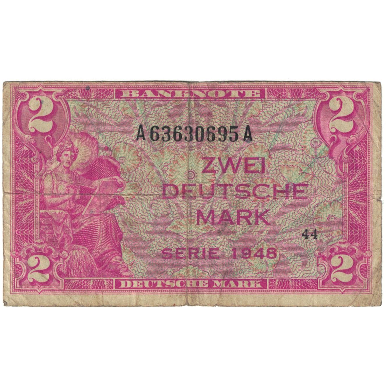 Billet, République fédérale allemande, 2 Deutsche Mark, 1948, KM:3b, B