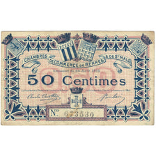 France, Rennes et Saint-Malo, 50 Centimes, 1915, VF(20-25), Pirot:105-1