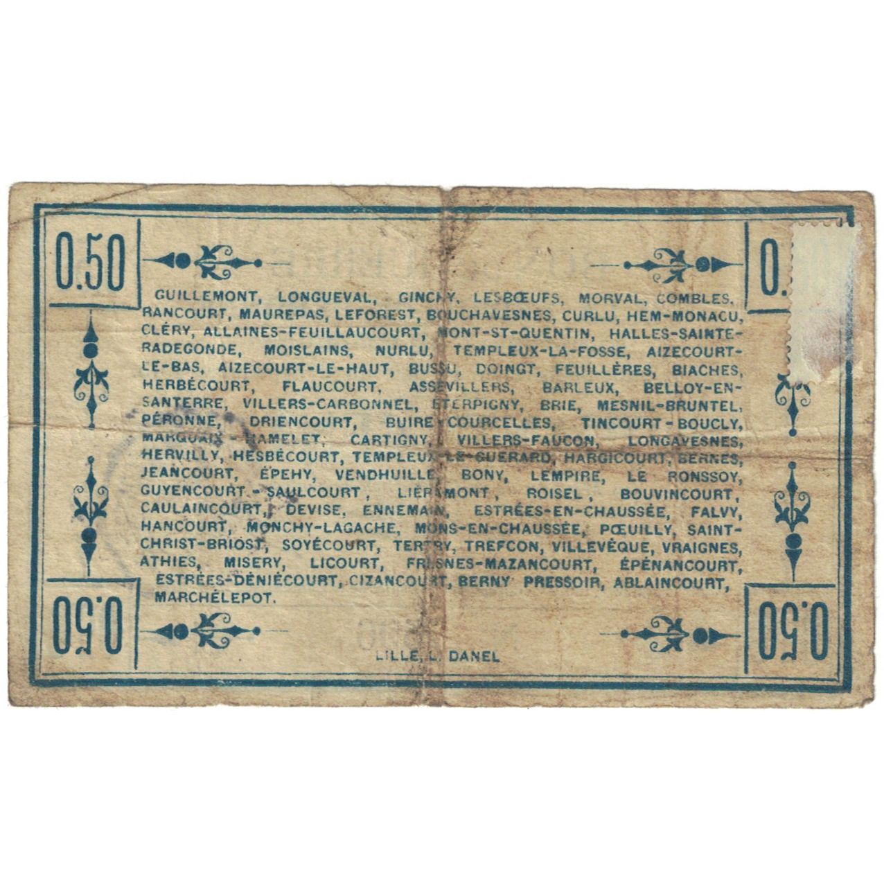 France, Peronne, 50 Centimes, 1915, VF(20-25), Pirot:80-413