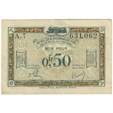Francia, Régie des chemins de Fer, 50 Centimes, 1923, BC, Pirot:135-4