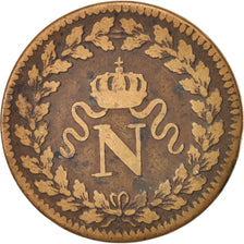 Moneda, Francia, Napoleon I, 1 Décime, 1815, Strasbourg, BC+, Bronce