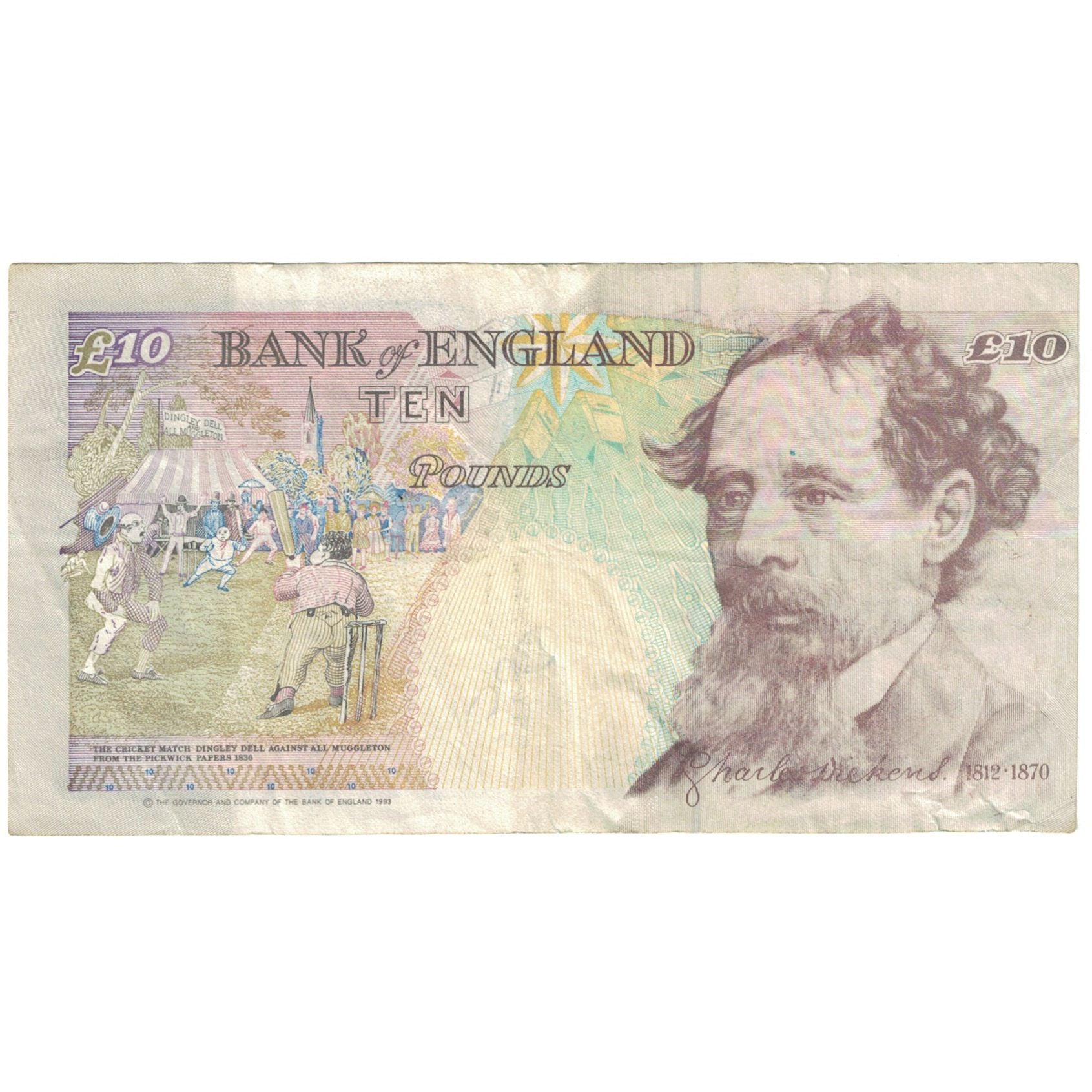 Banknote, Great Britain, 10 Pounds, 1993-1998, KM:386a, VG(8-10)