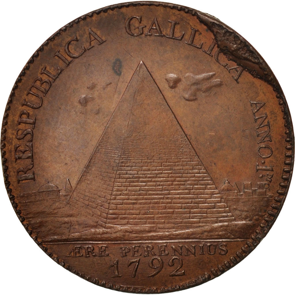 Monnaie, France, 2 Sols à la Pyramide, 2 Sols, 1792, Birmingham, Birmingham