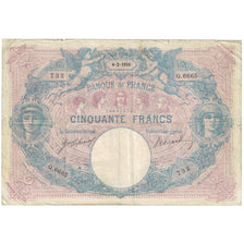 Francja, 50 Francs, Bleu et Rose, 1916, Q.6665, VF(20-25), Fayette:14.29, KM:64e
