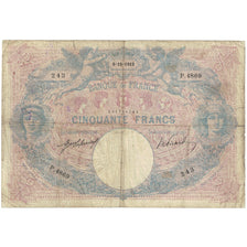 Frankreich, 50 Francs, Bleu et Rose, 1913, P.4869, SGE, Fayette:14.26, KM:64e