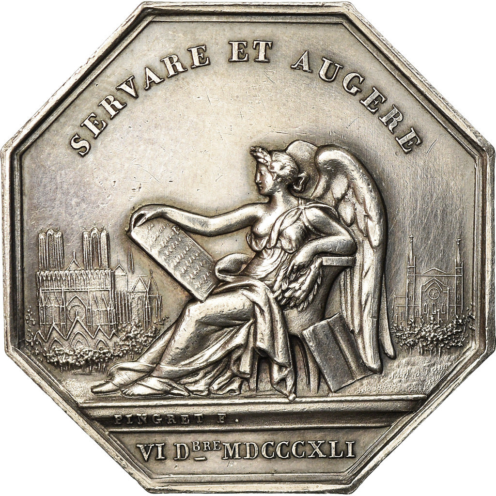 France, Token, Académie de Reims, 1841, Pingret, MS(63), Silver