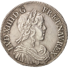 France, Louis XIV, 1/2 Écu à la mèche longue, 1649, Poitiers, KM 164.8