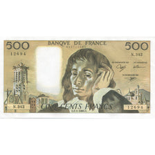 France, 500 Francs, Pascal, 1991, N.342, UNC(65-70), Fayette:71.46, KM:156g