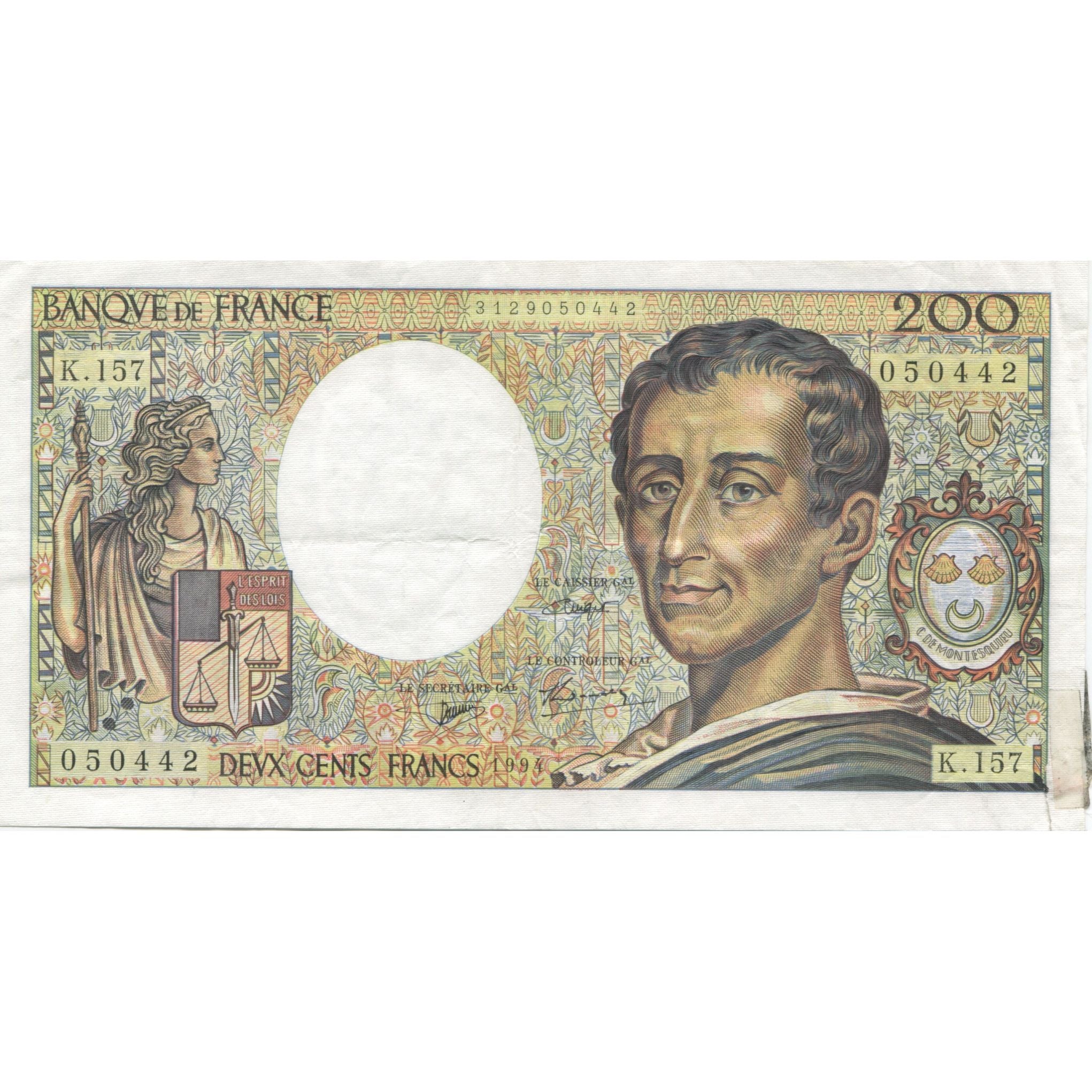 France, 200 Francs, 1994, K.157, B, Fayette:70/2/1, KM:155f