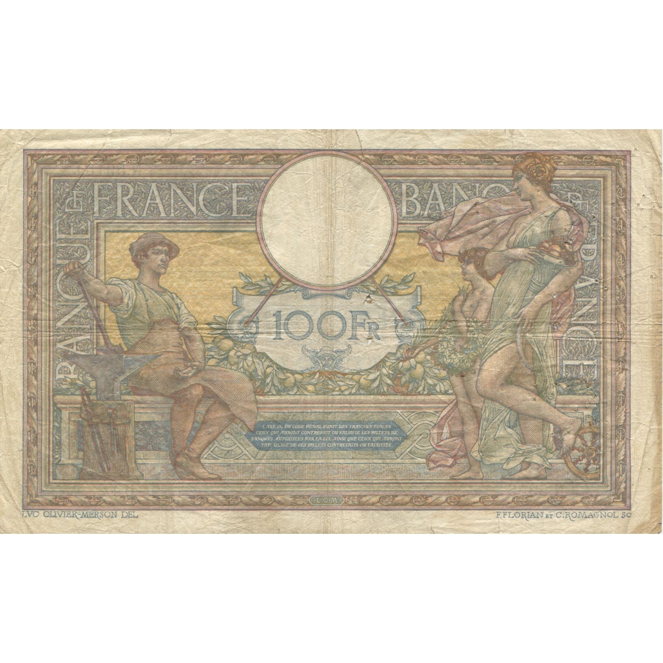 Banknote, France, 100 Francs, 1919, 1919-05-21, KM:71a, VF(20-25), Fayette:23.11