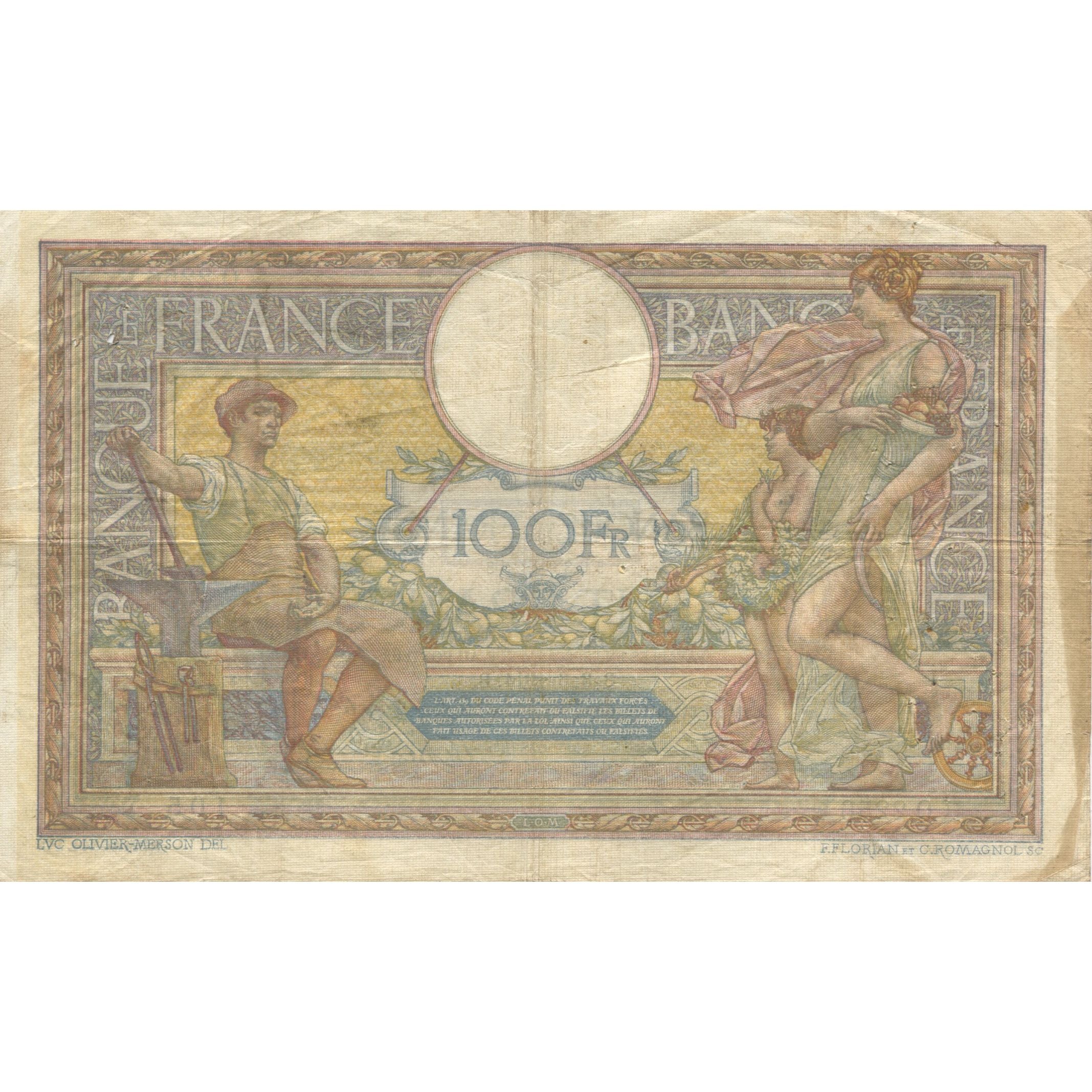 France, 100 Francs, 1914, Q.2256, VF(20-25), Fayette:23.6, KM:71a