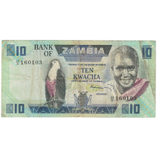 Billet, Zambie, 10 Kwacha, 1980-1988, KM:26d, TB