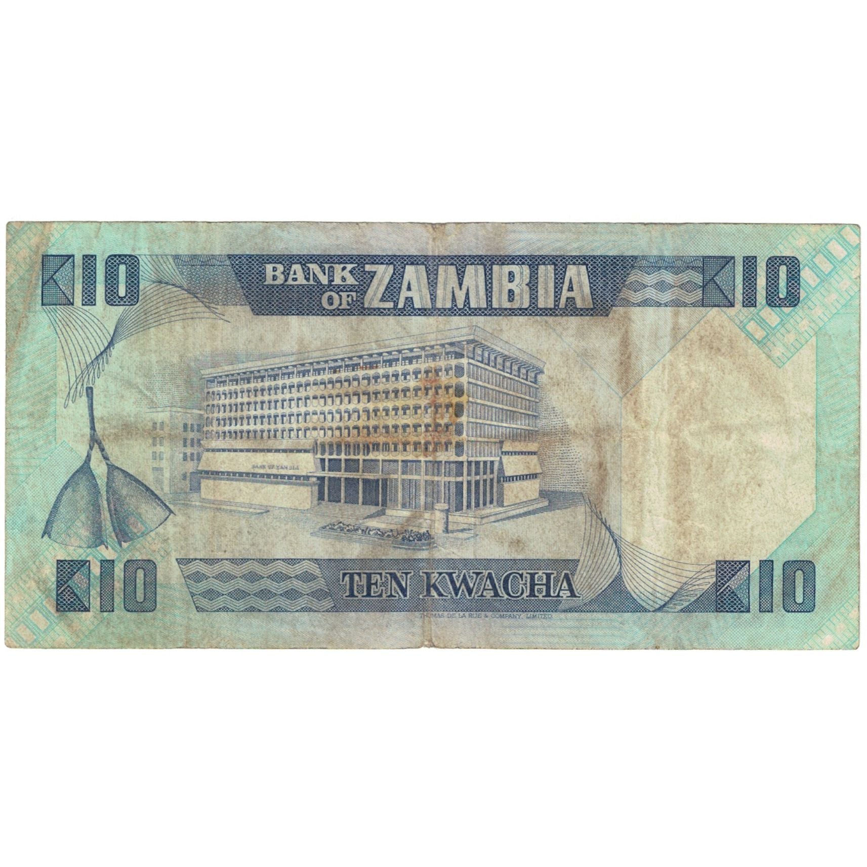 Billet, Zambie, 10 Kwacha, 1980-1988, KM:26d, TB