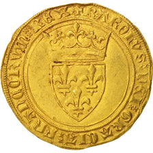 Francia, Charles VI, Écu d'or 2nd emmission, Ecu d'or, BB+, Oro, Duplessy:369A