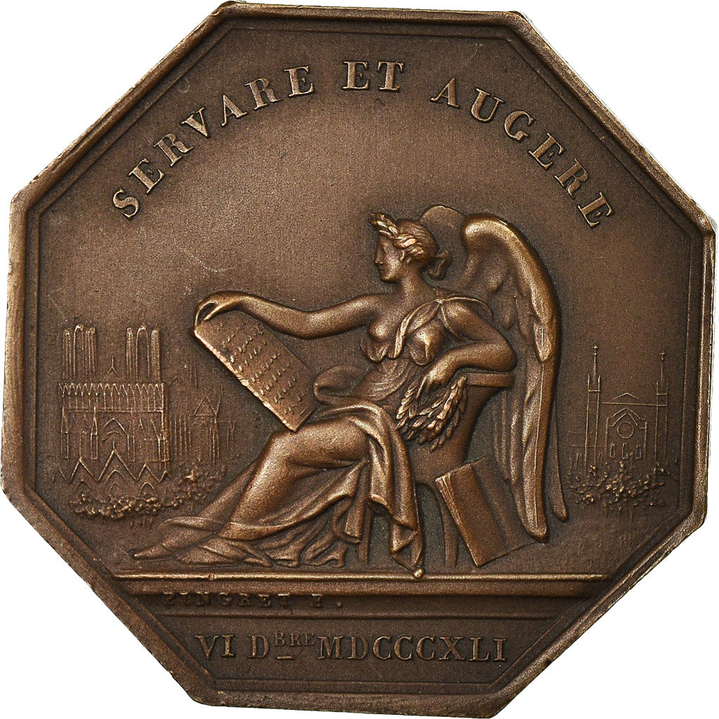 France, Token, Académie de Reims, 1841, Pingret, MS(63), Bronze