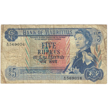Mauritius, 5 Rupees, 1967, KM:30c, Undated, VG(8-10)