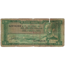 Banknote, Ethiopia, 1 Dollar, Undated (1966), KM:25a, VG(8-10)