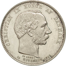 Coin, Denmark, Christian IX, 2 Kroner, 1888, Copenhagen, AU(55-58), Silver