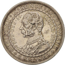 Danimarca, Frederik VIII, 2 Kroner, 1906, Copenhagen, BB, Argento, KM:803