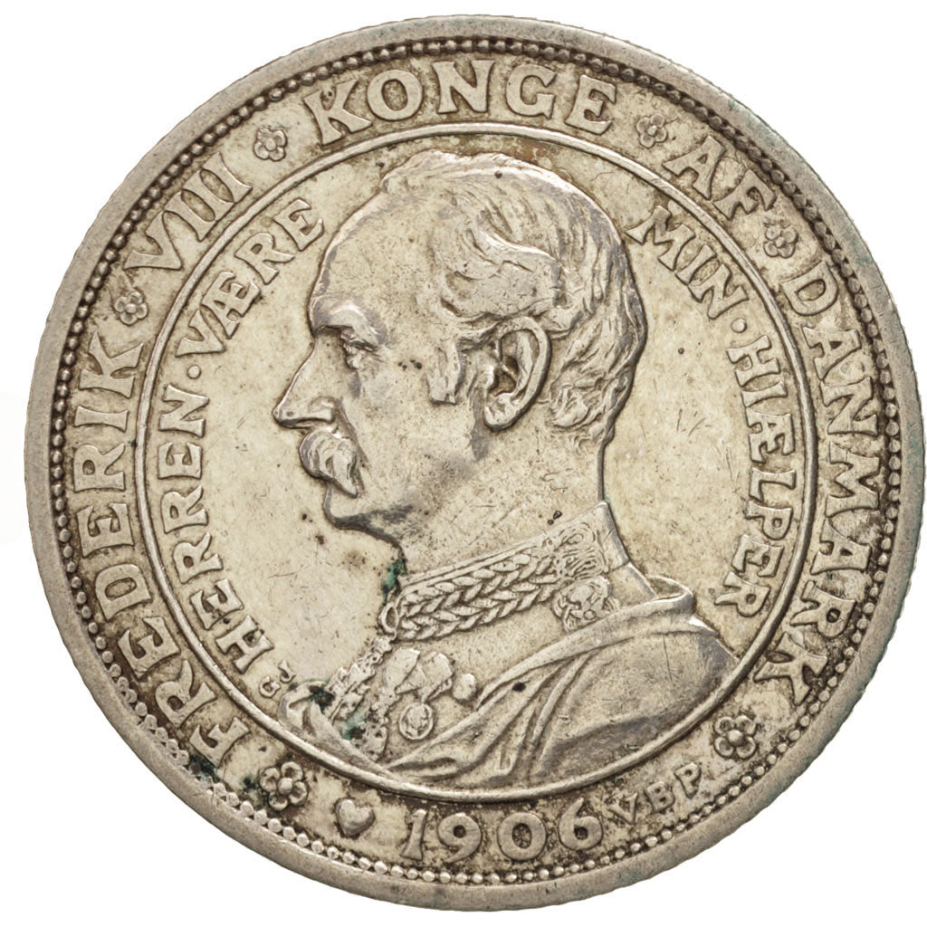 Denmark, Frederik VIII, 2 Kroner, 1906, Copenhagen, EF(40-45), Silver, KM:803