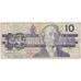 Banknot, Canada, 10 Dollars, 1989, KM:96a, VG(8-10)