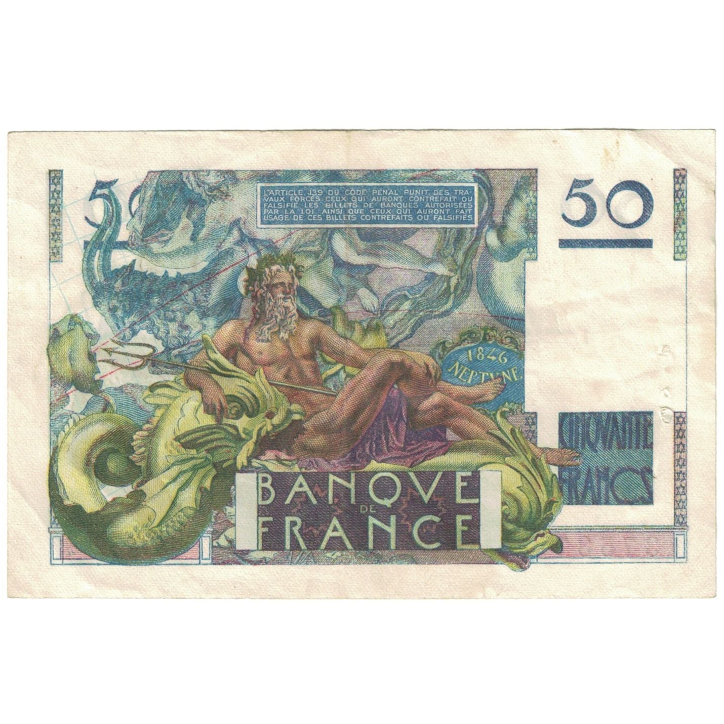 Francja, 50 Francs, Le Verrier, 1948, Y.102, VF(30-35), Fayette:20.10, KM:127b