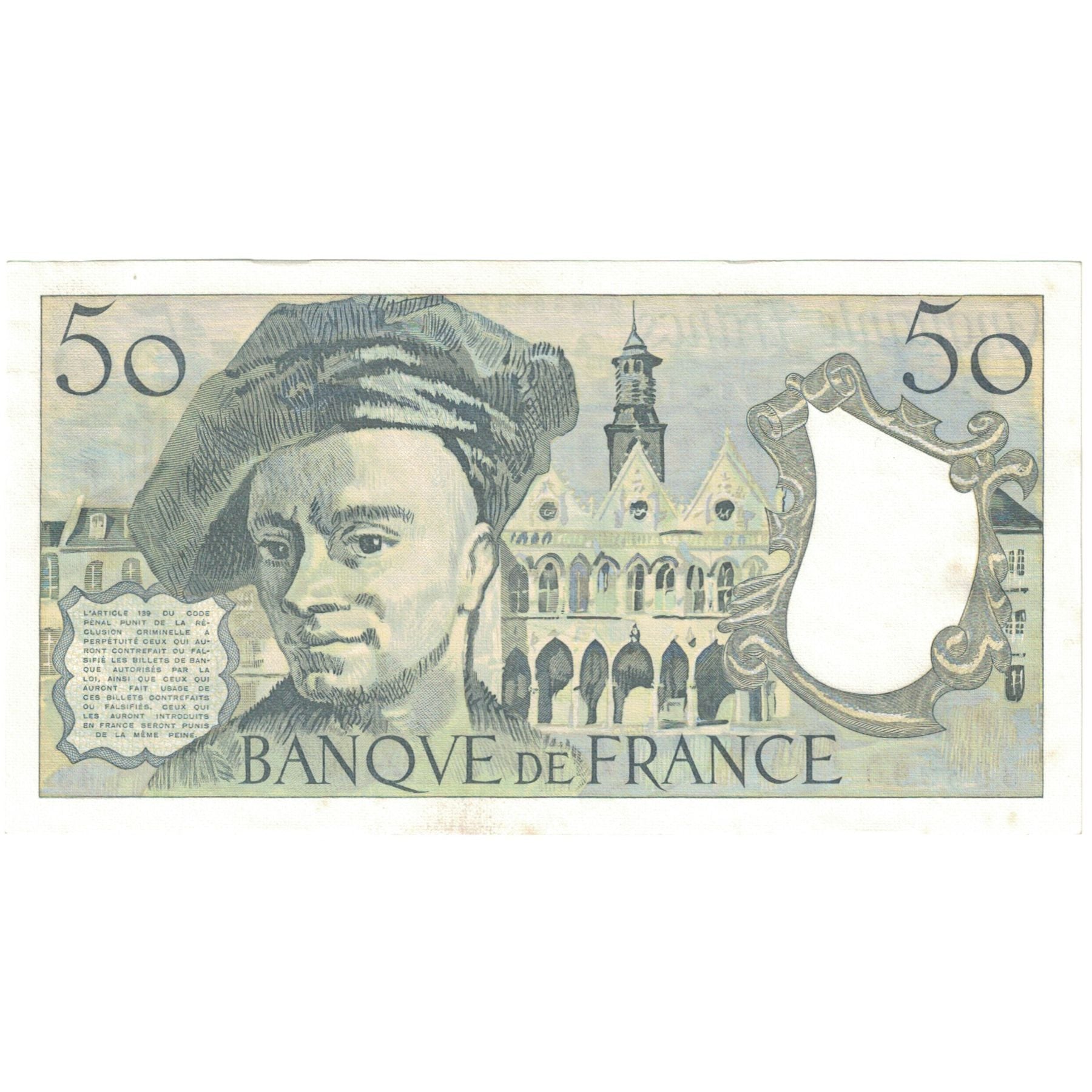 France, 50 Francs, Quentin de La Tour, 1985, T.43, SUP, Fayette:67.11, KM:152b