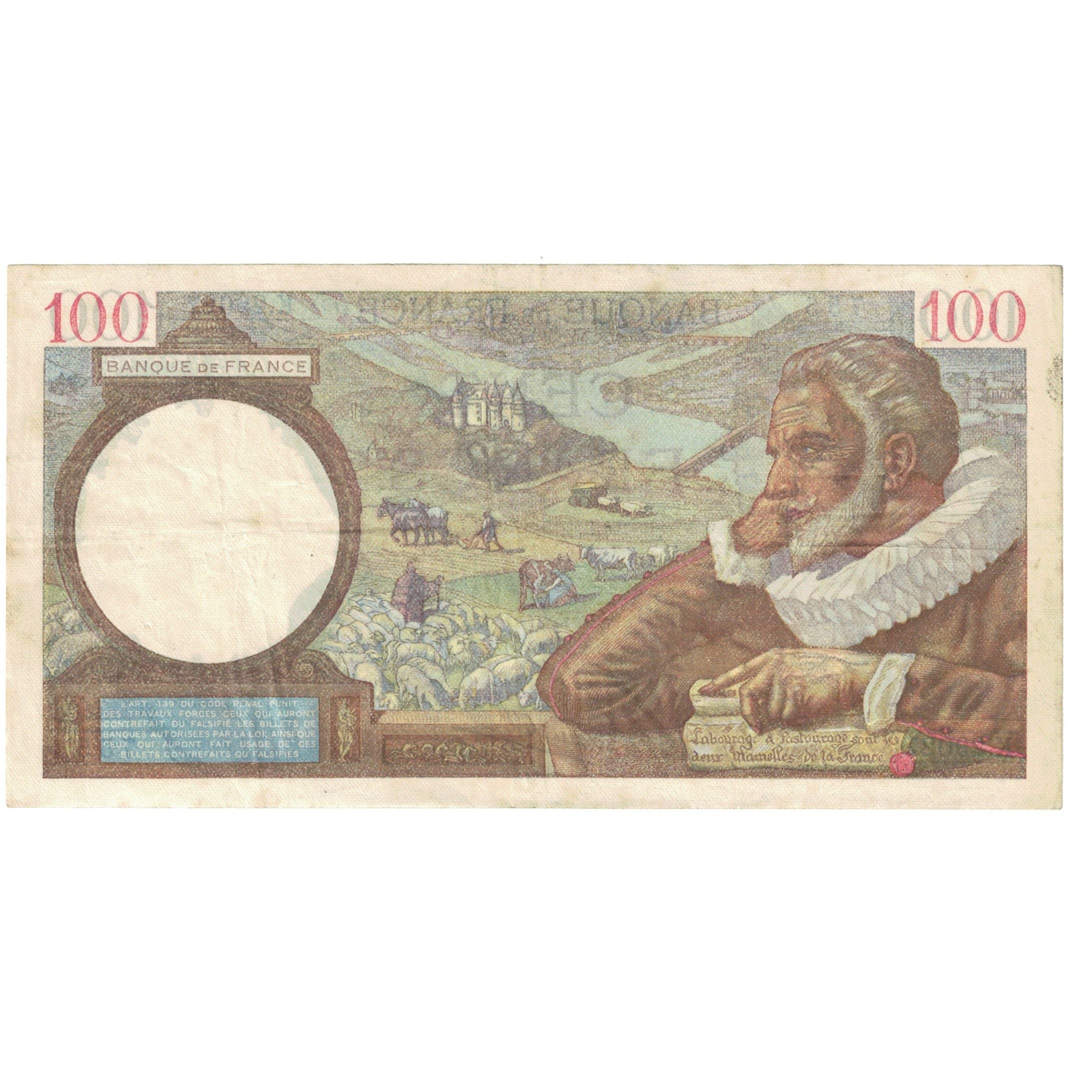 France, 100 Francs, Sully, K.29027, TTB, Fayette:26.67, KM:94
