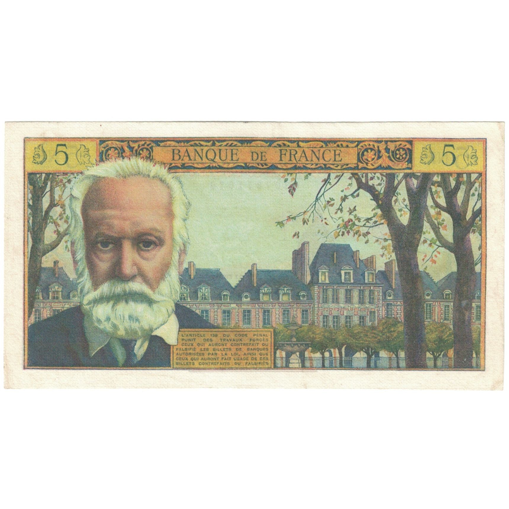 France, 5 Nouveaux Francs, Victor Hugo, 1964, D.124, AU(55-58), Fayette:56.16