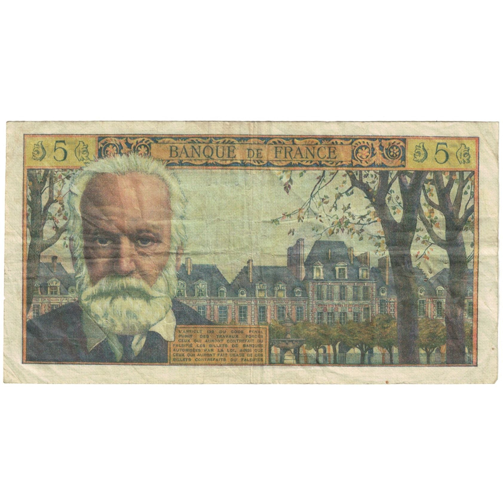 Francia, 5 Nouveaux Francs, Victor Hugo, 1961, H.65, MB, Fayette:56.9, KM:141a