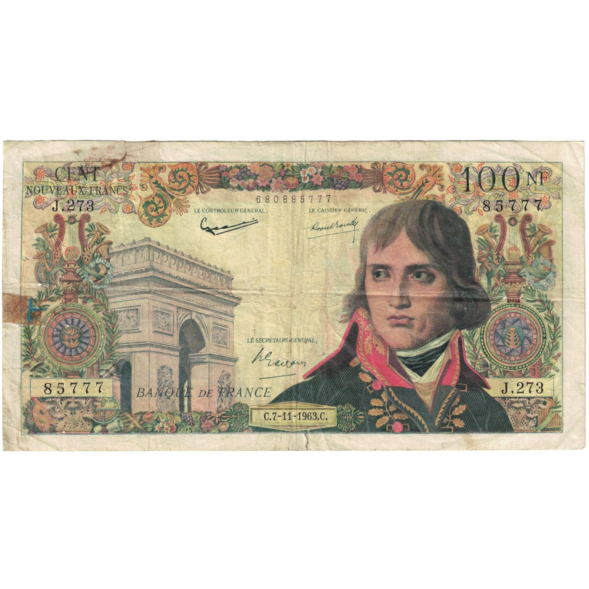 Frankreich, 100 Nouveaux Francs, Bonaparte, 1963, J.273, SGE, Fayette:59.24