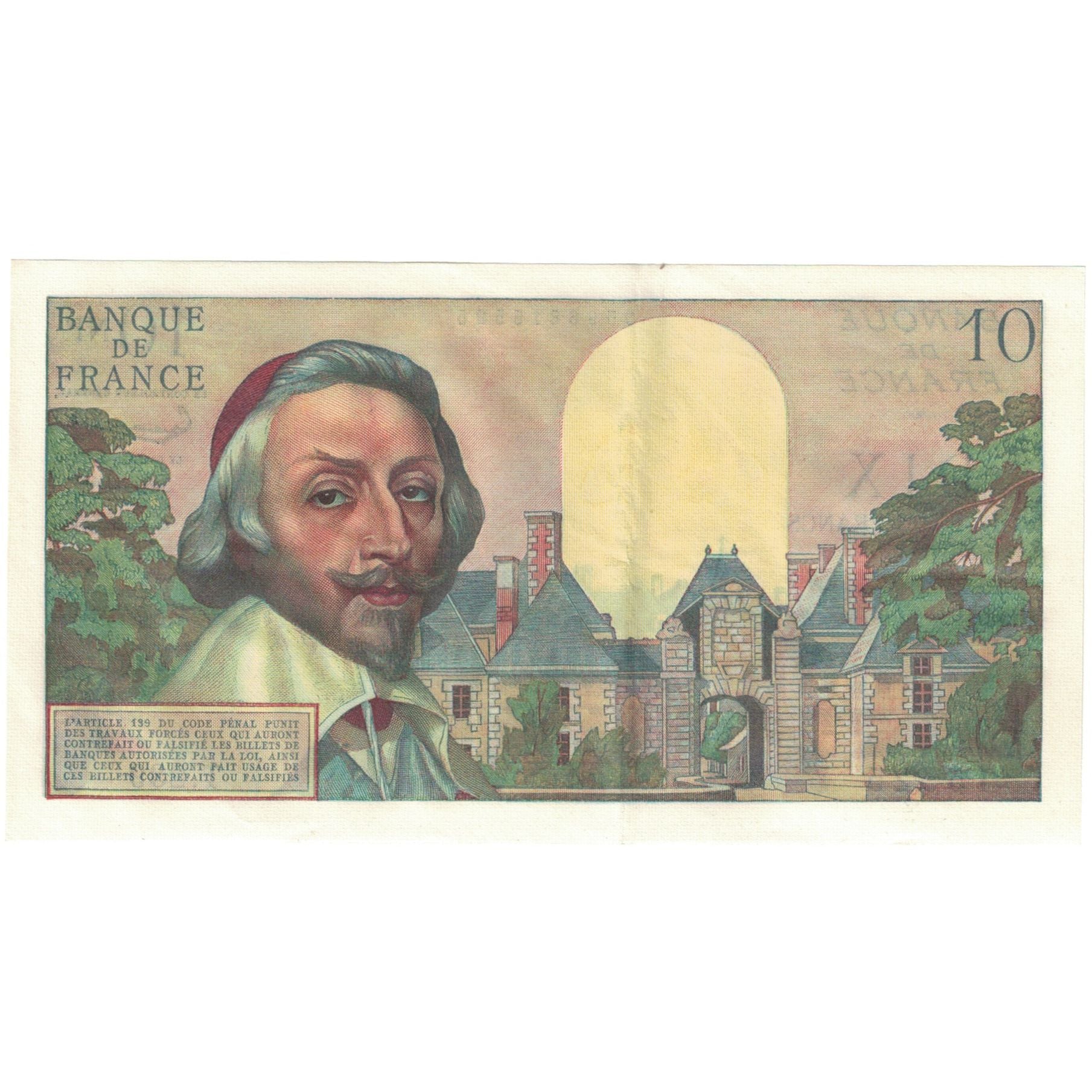 França, 10 Nouveaux Francs, Richelieu, T.239, AU(55-58), Fayette:57.20, KM:142a