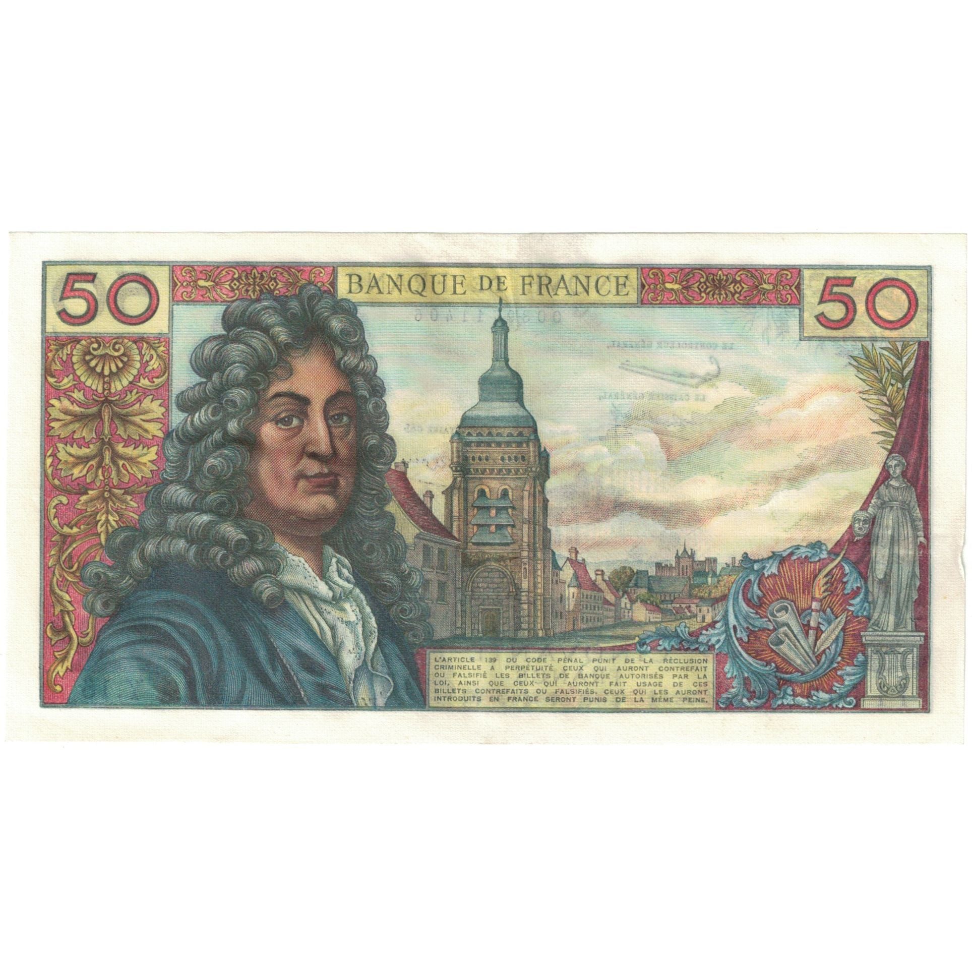 Francja, 50 Francs, Racine, 1962, Y.16, AU(55-58), Fayette:64.1, KM:148a