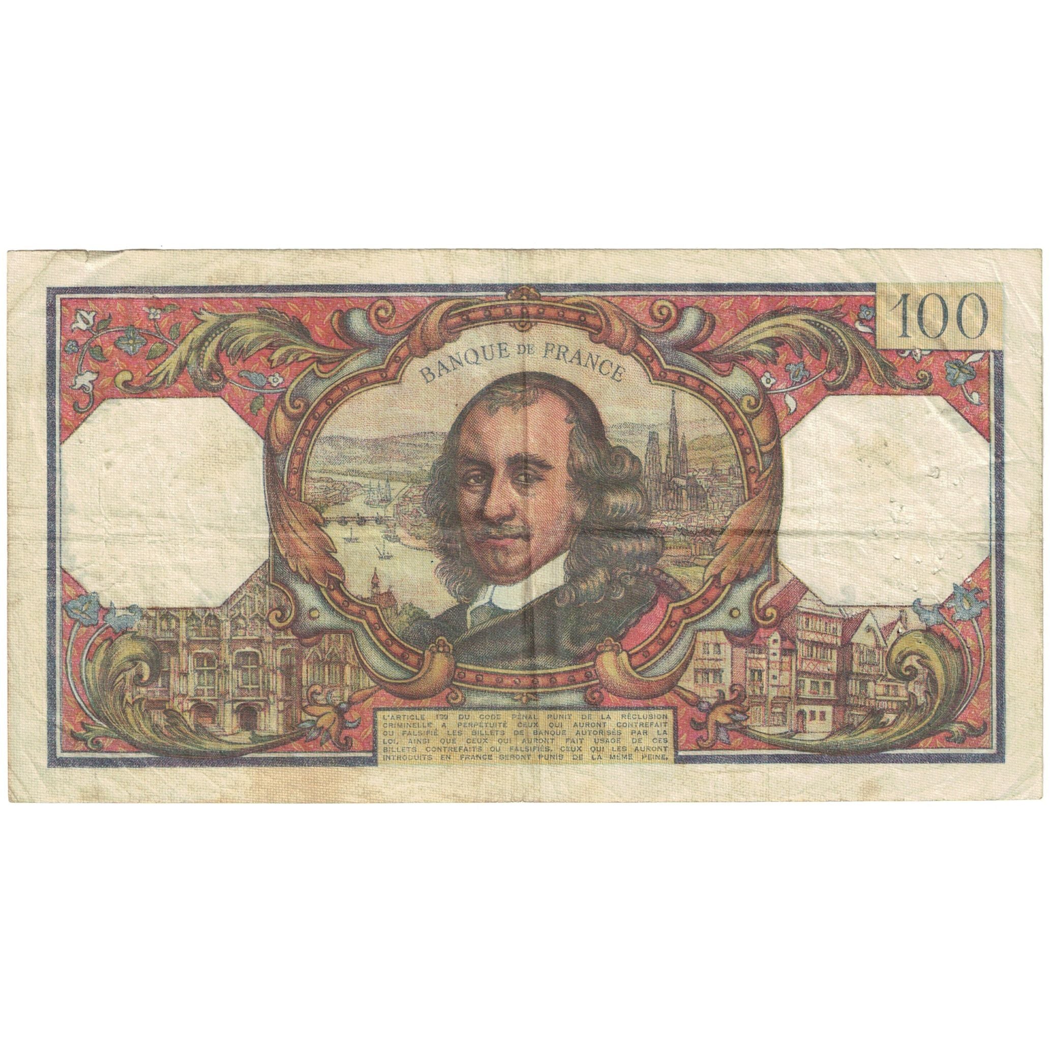 France, 100 Francs, Corneille, 1965, P.67, VF(20-25), Fayette:65.06, KM:149a