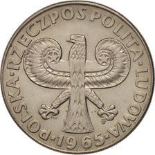 Poland, 10 Zlotych, 1965, Warsaw, AU(55-58), Copper-nickel, KM:55